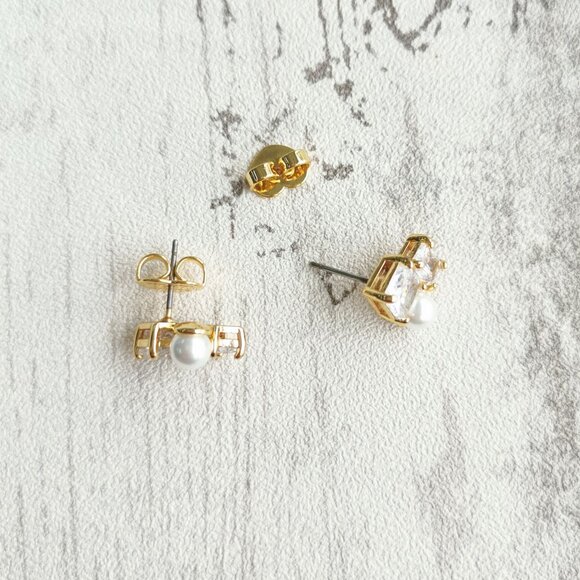 Kate Spade Gold Clear Cluster Stud Earrings - Victoria - Picture 4 of 4
